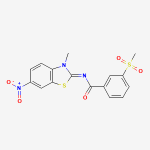 (E)-N-(3-methyl-6-nitrobenzo[d]thiazol-2(3H)-ylidene)-3-(methylsulfonyl)benzamide