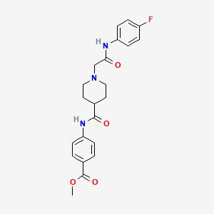 Methyl 4-(1-(2-((4-fluorophenyl)amino)-2-oxoethyl)piperidine-4-carboxamido)benzoate
