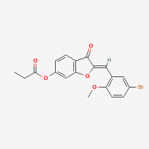 (Z)-2-(5-bromo-2-methoxybenzylidene)-3-oxo-2,3-dihydrobenzofuran-6-yl propionate