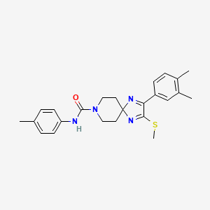 2-(3,4-dimethylphenyl)-N~8~-(4-methylphenyl)-3-(methylsulfanyl)-1,4,8-triazaspiro[4.5]deca-1,3-diene-8-carboxamide