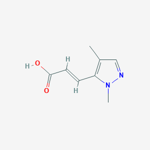 molecular formula C8H10N2O2 B2993659 (E)-3-(2,4-Dimethylpyrazol-3-yl)prop-2-enoic acid CAS No. 1865928-40-0