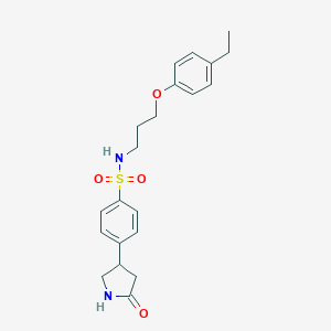 molecular formula C21H26N2O4S B299366 N-[3-(4-ethylphenoxy)propyl]-4-(5-oxopyrrolidin-3-yl)benzenesulfonamide 