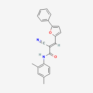 molecular formula C22H18N2O2 B2993668 (E)-2-cyano-N-(2,4-dimethylphenyl)-3-(5-phenylfuran-2-yl)acrylamide CAS No. 326018-31-9