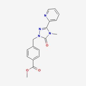 molecular formula C17H16N4O3 B2993669 methyl 4-((4-methyl-5-oxo-3-(pyridin-2-yl)-4,5-dihydro-1H-1,2,4-triazol-1-yl)methyl)benzoate CAS No. 1798622-21-5