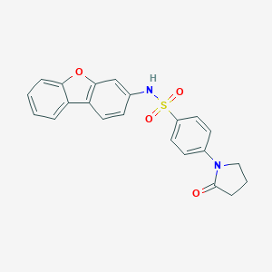 molecular formula C22H18N2O4S B299368 N-dibenzo[b,d]furan-3-yl-4-(2-oxo-1-pyrrolidinyl)benzenesulfonamide 
