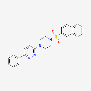 molecular formula C24H22N4O2S B2993681 3-(4-(萘-2-磺酰基)哌嗪-1-基)-6-苯基吡哒嗪 CAS No. 1021035-86-8