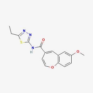 molecular formula C16H15N3O3S B2993686 N-(5-ethyl-1,3,4-thiadiazol-2-yl)-7-methoxy-1-benzoxepine-4-carboxamide CAS No. 950285-95-7
