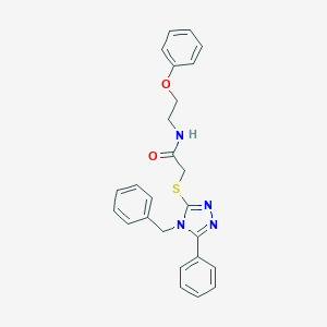 molecular formula C25H24N4O2S B299369 2-[(4-benzyl-5-phenyl-4H-1,2,4-triazol-3-yl)sulfanyl]-N-(2-phenoxyethyl)acetamide 