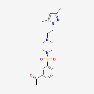 1-(3-((4-(2-(3,5-dimethyl-1H-pyrazol-1-yl)ethyl)piperazin-1-yl)sulfonyl)phenyl)ethanone
