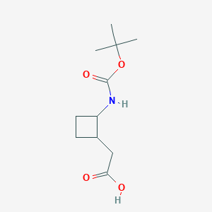 molecular formula C11H19NO4 B2993708 2-[2-[(2-甲基丙烷-2-基)氧羰基氨基]环丁基]乙酸 CAS No. 1780634-71-0