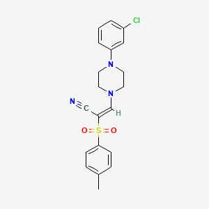 (E)-3-(4-(3-chlorophenyl)piperazin-1-yl)-2-tosylacrylonitrile