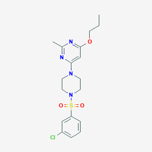 4-(4-((3-Chlorophenyl)sulfonyl)piperazin-1-yl)-2-methyl-6-propoxypyrimidine