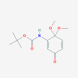 molecular formula C13H19NO5 B2993724 Tert-butyl (6,6-dimethoxy-3-oxocyclohexa-1,4-dien-1-YL)carbamate CAS No. 175552-82-6