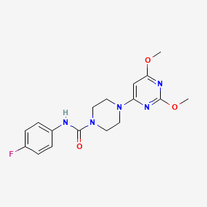 molecular formula C17H20FN5O3 B2993726 4-(2,6-dimethoxypyrimidin-4-yl)-N-(4-fluorophenyl)piperazine-1-carboxamide CAS No. 1021214-70-9