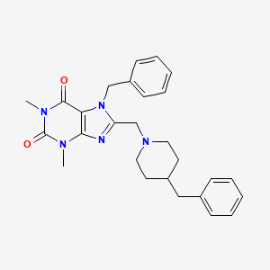 7-benzyl-8-[(4-benzylpiperidin-1-yl)methyl]-1,3-dimethyl-3,7-dihydro-1H-purine-2,6-dione