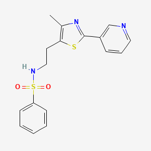 N-(2-(4-methyl-2-(pyridin-3-yl)thiazol-5-yl)ethyl)benzenesulfonamide