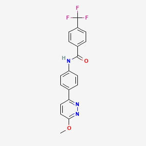 molecular formula C19H14F3N3O2 B2993747 N-[4-(6-methoxypyridazin-3-yl)phenyl]-4-(trifluoromethyl)benzamide CAS No. 922614-50-4