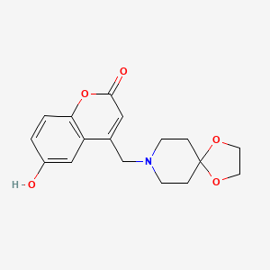 molecular formula C17H19NO5 B2993754 4-(1,4-Dioxa-8-azaspiro[4.5]decan-8-ylmethyl)-6-hydroxychromen-2-one CAS No. 887209-82-7