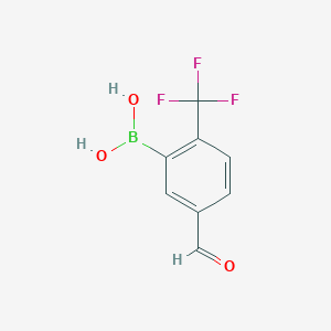 molecular formula C8H6BF3O3 B2993756 5-Formyl-2-(trifluoromethyl)phenylboronic acid CAS No. 2377606-70-5