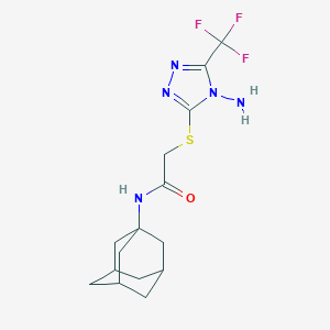 molecular formula C15H20F3N5OS B299376 N-(1-adamantyl)-2-{[4-amino-5-(trifluoromethyl)-4H-1,2,4-triazol-3-yl]sulfanyl}acetamide 