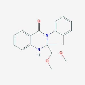 molecular formula C19H22N2O3 B299377 2-(dimethoxymethyl)-2-methyl-3-(2-methylphenyl)-2,3-dihydro-4(1H)-quinazolinone 