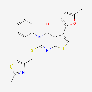5-(5-methylfuran-2-yl)-2-(((2-methylthiazol-4-yl)methyl)thio)-3-phenylthieno[2,3-d]pyrimidin-4(3H)-one