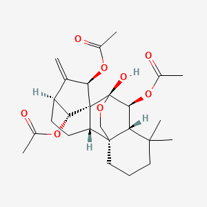 [(1R,2S,5S,7R,8R,9R,10S,11R,18R)-7,10-Diacetyloxy-9-hydroxy-12,12-dimethyl-6-methylidene-17-oxapentacyclo[7.6.2.15,8.01,11.02,8]octadecan-18-yl] acetate