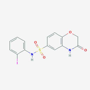 molecular formula C14H11IN2O4S B299378 N-(2-iodophenyl)-3-oxo-3,4-dihydro-2H-1,4-benzoxazine-6-sulfonamide 