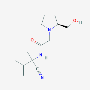 molecular formula C13H23N3O2 B2993780 N-(1-cyano-1,2-dimethylpropyl)-2-[(2S)-2-(hydroxymethyl)pyrrolidin-1-yl]acetamide CAS No. 1333504-53-2