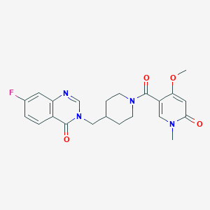 7-Fluoro-3-[[1-(4-methoxy-1-methyl-6-oxopyridine-3-carbonyl)piperidin-4-yl]methyl]quinazolin-4-one