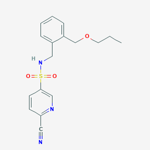 6-Cyano-N-[[2-(propoxymethyl)phenyl]methyl]pyridine-3-sulfonamide