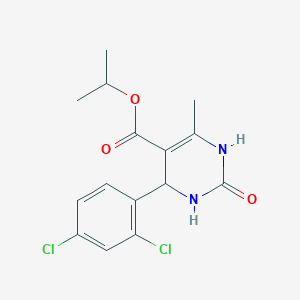 molecular formula C15H16Cl2N2O3 B2993799 Propan-2-yl 4-(2,4-dichlorophenyl)-6-methyl-2-oxo-1,2,3,4-tetrahydropyrimidine-5-carboxylate CAS No. 292853-08-8