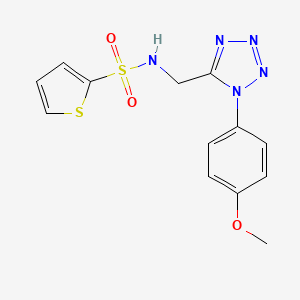 molecular formula C13H13N5O3S2 B2993803 N-((1-(4-甲氧基苯基)-1H-四唑-5-基)甲基)噻吩-2-磺酰胺 CAS No. 921083-00-3