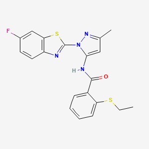 2-(ethylthio)-N-(1-(6-fluorobenzo[d]thiazol-2-yl)-3-methyl-1H-pyrazol-5-yl)benzamide