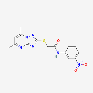 2-[(5,7-dimethyl[1,2,4]triazolo[1,5-a]pyrimidin-2-yl)sulfanyl]-N-(3-nitrophenyl)acetamide