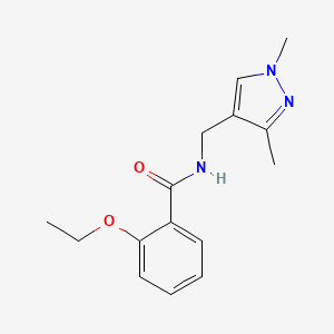 molecular formula C15H19N3O2 B2993820 N-((1,3-二甲基-1H-吡唑-4-基)甲基)-2-乙氧基苯甲酰胺 CAS No. 942723-69-5