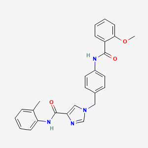 molecular formula C26H24N4O3 B2993825 1-(4-(2-methoxybenzamido)benzyl)-N-(o-tolyl)-1H-imidazole-4-carboxamide CAS No. 1251709-72-4