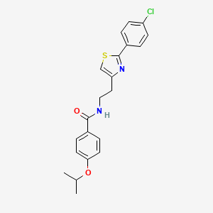 molecular formula C21H21ClN2O2S B2993829 N-(2-(2-(4-chlorophenyl)thiazol-4-yl)ethyl)-4-isopropoxybenzamide CAS No. 895779-14-3