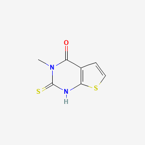 molecular formula C7H6N2OS2 B2993830 2-巯基-3-甲基-3H-噻吩并[2,3-d]嘧啶-4-酮 CAS No. 554423-03-9