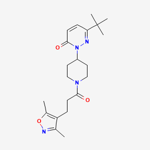 6-Tert-butyl-2-[1-[3-(3,5-dimethyl-1,2-oxazol-4-yl)propanoyl]piperidin-4-yl]pyridazin-3-one