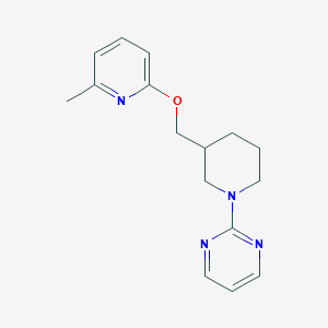 molecular formula C16H20N4O B2993838 2-[3-[(6-Methylpyridin-2-yl)oxymethyl]piperidin-1-yl]pyrimidine CAS No. 2415518-84-0