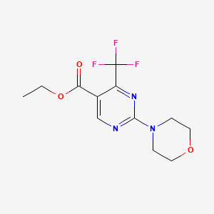 molecular formula C12H14F3N3O3 B2993859 Ethyl 2-morpholin-4-yl-4-(trifluoromethyl)pyrimidine-5-carboxylate CAS No. 677706-89-7