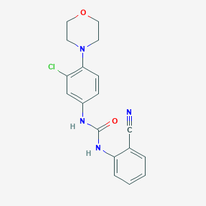 molecular formula C18H17ClN4O2 B299386 N-[3-chloro-4-(4-morpholinyl)phenyl]-N'-(2-cyanophenyl)urea 