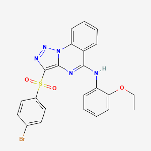 molecular formula C23H18BrN5O3S B2993866 3-((4-bromophenyl)sulfonyl)-N-(2-ethoxyphenyl)-[1,2,3]triazolo[1,5-a]quinazolin-5-amine CAS No. 895651-49-7