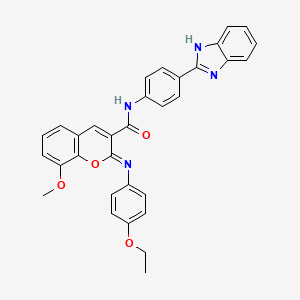 molecular formula C32H26N4O4 B2993868 (2Z)-N-[4-(1H-benzimidazol-2-yl)phenyl]-2-[(4-ethoxyphenyl)imino]-8-methoxy-2H-chromene-3-carboxamide CAS No. 478343-09-8