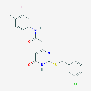 2-(2-((3-chlorobenzyl)thio)-6-oxo-1,6-dihydropyrimidin-4-yl)-N-(3-fluoro-4-methylphenyl)acetamide