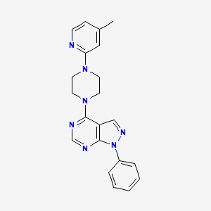 1-(4-methylpyridin-2-yl)-4-{1-phenyl-1H-pyrazolo[3,4-d]pyrimidin-4-yl}piperazine