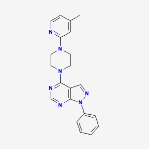 molecular formula C21H21N7 B2993879 1-(4-methylpyridin-2-yl)-4-{1-phenyl-1H-pyrazolo[3,4-d]pyrimidin-4-yl}piperazine CAS No. 924828-26-2