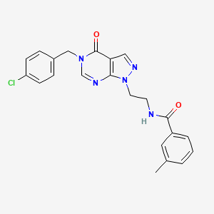 N-(2-(5-(4-chlorobenzyl)-4-oxo-4,5-dihydro-1H-pyrazolo[3,4-d]pyrimidin-1-yl)ethyl)-3-methylbenzamide