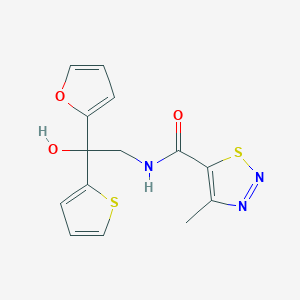 N-(2-(furan-2-yl)-2-hydroxy-2-(thiophen-2-yl)ethyl)-4-methyl-1,2,3-thiadiazole-5-carboxamide